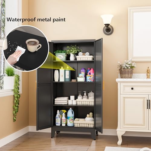 Black Kitchen Pantry Cabinets - Image 3