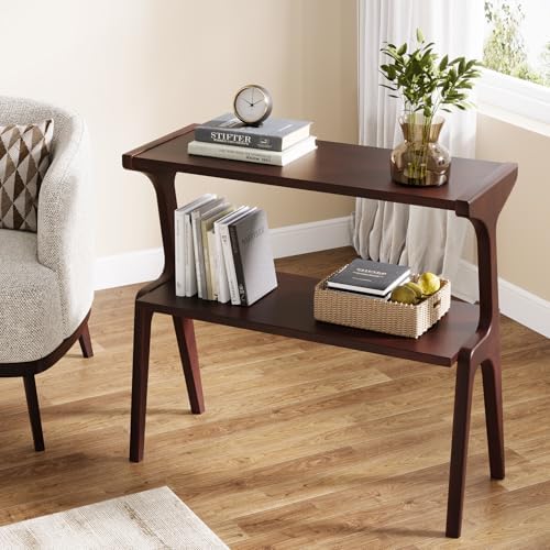 Tribesigns Solid Wood End Table, 2-Tier Farmhouse Side Table - Image 3