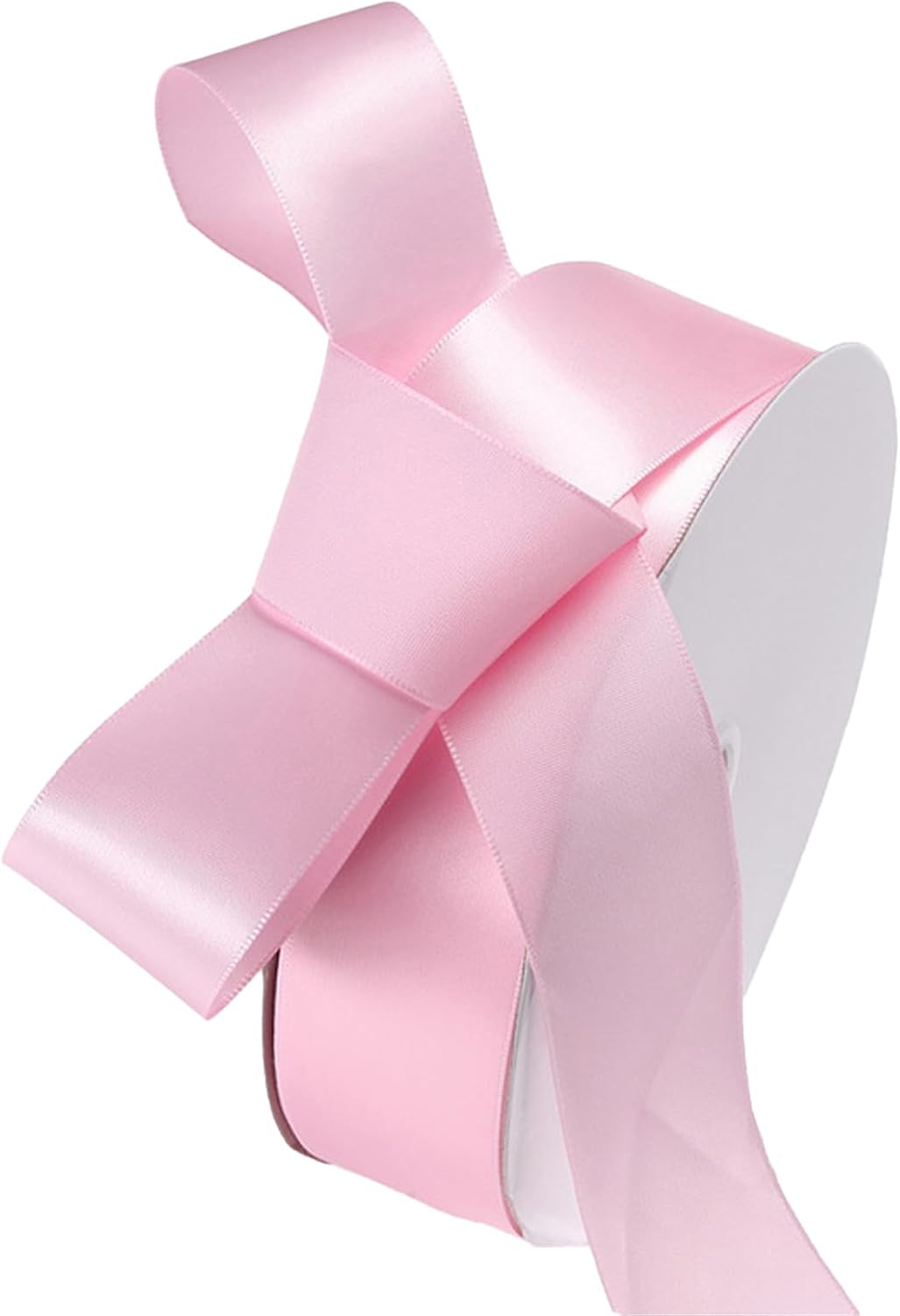 1-1/2" x 100 Yards Light Pink Polyester Satin Ribbon Single Faced Fabric Ribbons for Eternal Roses, Flower Bouquets, Gift Wrapping, Crafts, Bridal Shower, Wedding Decor