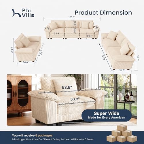 PHI VILLA 3-Piece Modular Sofa Set - Image 2