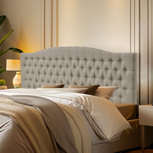 Furpopup Linen King Size Headboard Only, Upholstered Wall Mount by Furpopup