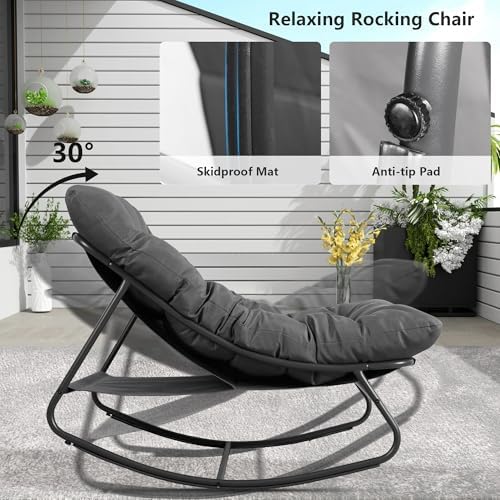Outdoor & Indoor Oversized Rocking Chairs Set of 2 - Image 4