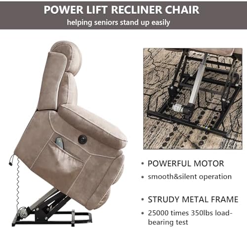 CANMOV Large Power Lift Recliner Chairs - Image 6