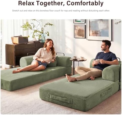 79" Convertible Sofa Bed, Boneless Sleeper Futon Couch - Image 5