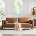 HIFIT 79" Brown Faux Leather Couch by HIFIT