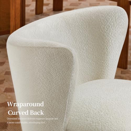 Swivel Accent Chair, Wood Frame, Sherpa Upholstery - Image 5