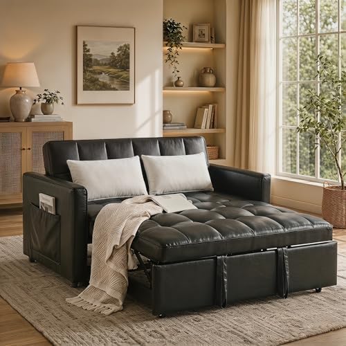 NicBex Leather Sleeper Sofa Bed by NicBex