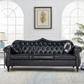 AVZEAR 82" Three Seater Leather Sofa, Chesterfield Sofa, Mid-Century Modern PU by AVZEAR