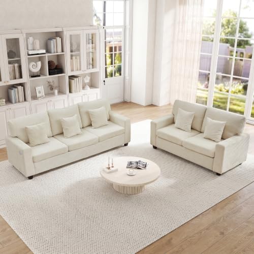 2 Piece Sofa Set for Living Room, 3 Seater and Loveseat Sofa Set by MAHYIZYI-SimpleFashionable