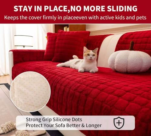 Sectional Velvet Couch Covers for 2 Seats - Image 4