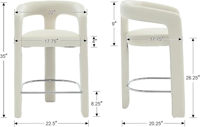 HNY 26 Inch Velvet Modern Tall Barrel Bar Stools Set of 3, Upholstered Barstools - Image 2