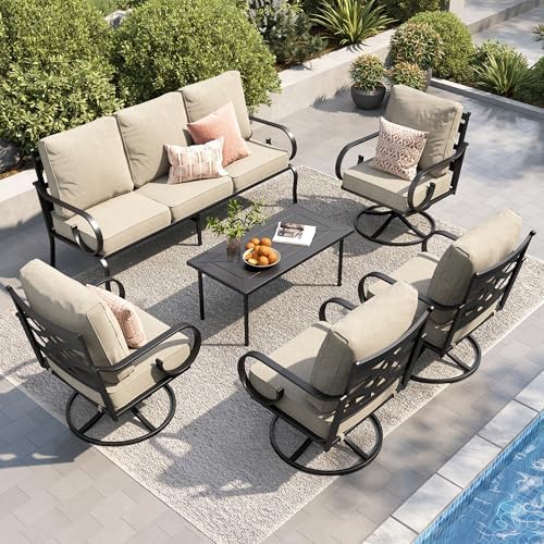 PHI VILLA 7-Seat Metal Patio Furniture Set by PHIVILLA