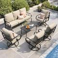 PHI VILLA 7-Seat Metal Patio Furniture Set by PHIVILLA