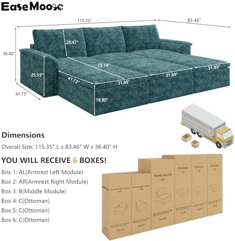 EASE MOOSE Boneless Sectional Couch - Image 2