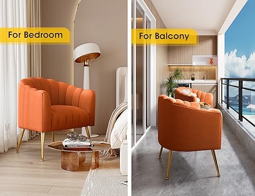 Dewhut Oversized Pumpkin Couch Accent Chair, Modern Comfy Velvet Upholstered - Image 5