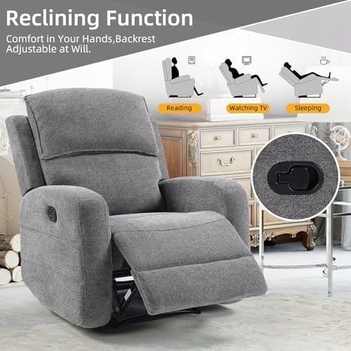 EBELLO Manual Living Room Furniture Reclining Couch Set, Soft Fabric Chair - Image 4