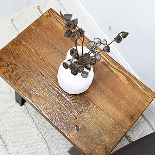 Solid Wood Bench 19"x12"x16"H Rectangle Entryway Stools Rustic Coffee End Table - Image 3