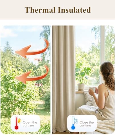 StangH Beige Velvet Drapes Back Tab Privacy - Image 6