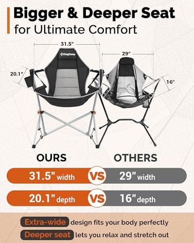 KingCamp Hammock Camping Chair, 400lbs Heavy Duty Swing Chairs - Image 5