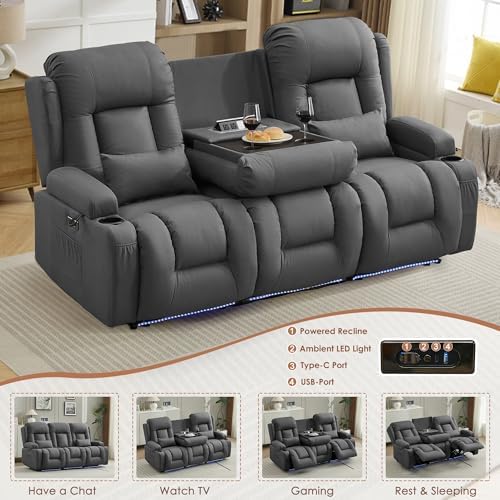 TUNYI Power Loveseat Recliner Sofa - Image 4