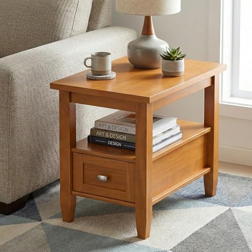 SIMPLIHOME Warm Shaker 14" Wide Solid Wood End Table in Light Golden Brown - Image 2
