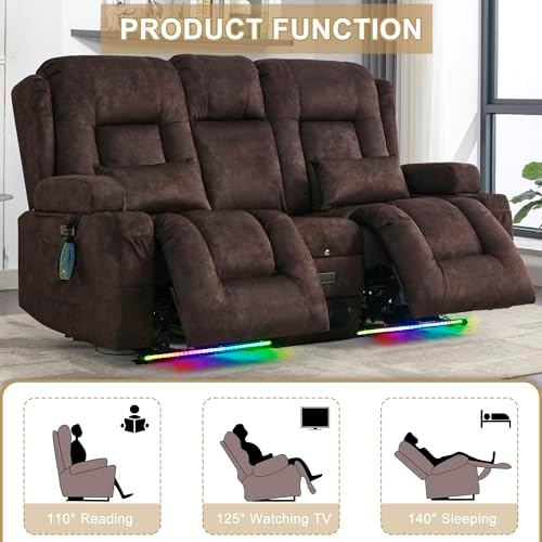URRED Power Loveseat Recliner Sofa - Image 4