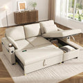 Sofa Bed Pull Out 2 in 1 Sectional Sleeper Sofa L Shaped Couch by DURASPACE