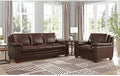 Hydeline Magnum Top Grain Leather Sofa and Chair Set, Chestnut Brown, Memory by HydelineFurniture