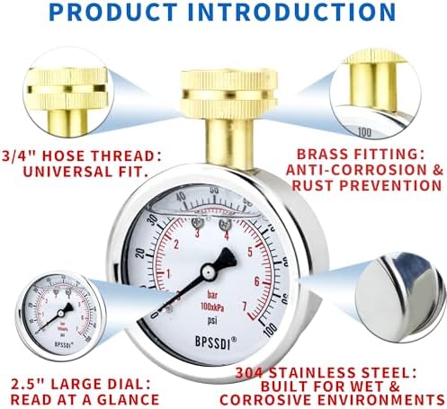0-100 Psi Water Pressure Gauge Test - Image 2