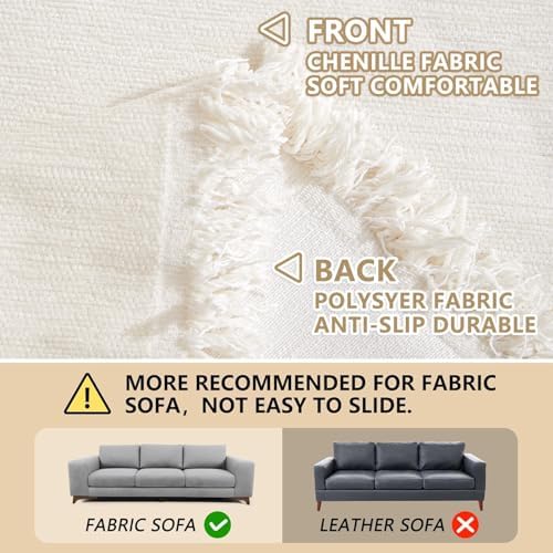 MEETSKY Couch Cover Sofa Cover Washable Love Seat Couch Covers Single Chenille - Image 4