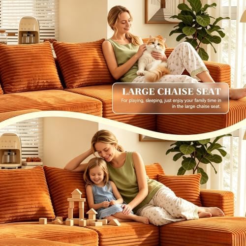 118" Boneless U-Shaped Couch for Living Room - Image 5