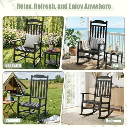 EFU Outdoor Rocking Chairs Set of 2, All Weather Rocking Chair - Image 6