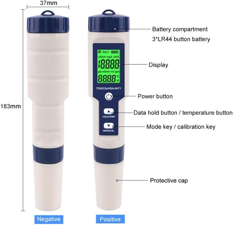 5 in 1 PH Meter Gomass 0.01 High Accuracy ph Tester Digital - Image 6