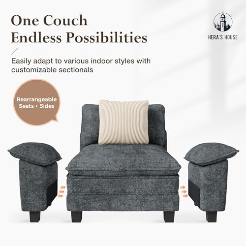 HERA'S HOUSE Modular Sectional Sofa and Loveseat Set 3 Piece Cloud Sofa Set - Image 6