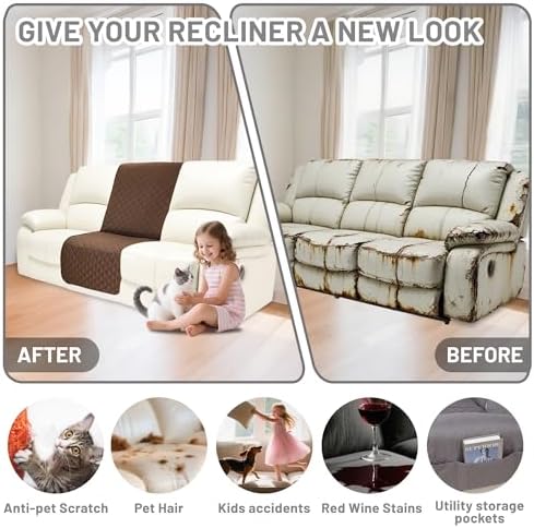 Waterproof Sectional Reclining Couch Covers L Shaped Recliner Sectional Sofa - Image 6