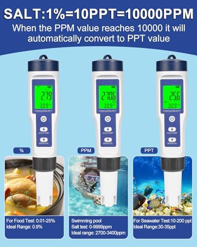 Pool Salt Tester, Digital Salt Water Pool Tester & Ph Tester, Salt Tester - Image 4