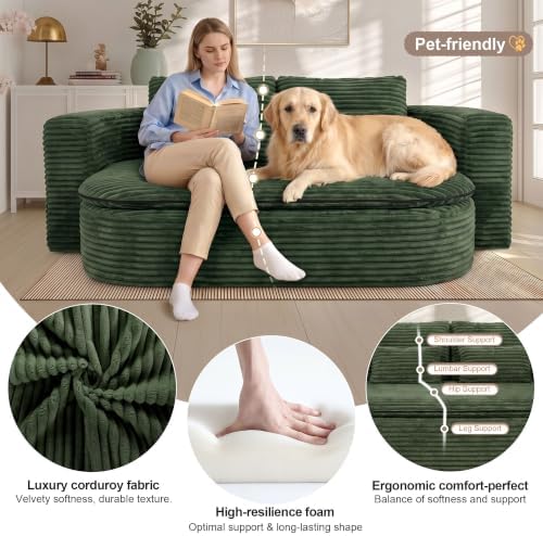 75'' Folding Sleeper Sofa Bed, Memory Foam Boneless Couch - Image 3