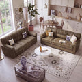 Ribilake 80 Inch Brown Faux Leather Sofa Couch by RIBILAKE