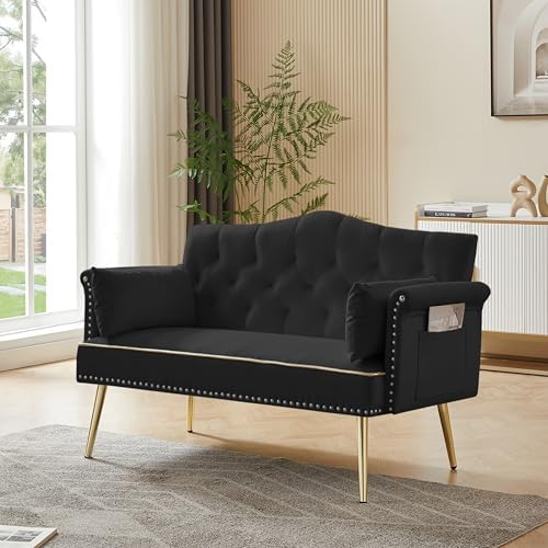 hansones 55-Inch Modern Velvet Loveseat Sofa - Image 3
