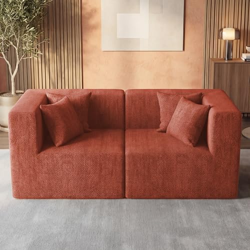 MONVANE 75" Loveseat Sofa, Comfy Chenille Modular Sectional Sofa - Image 6