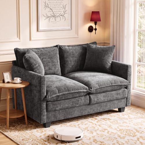 Loveseat Sofa, Soft Chenille Cloud‑Cushion Small‑Space Couch by Unknown