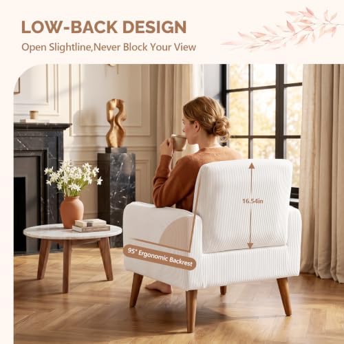 VINGLI Mid Century Modern Low Back Accent Chair - Image 5