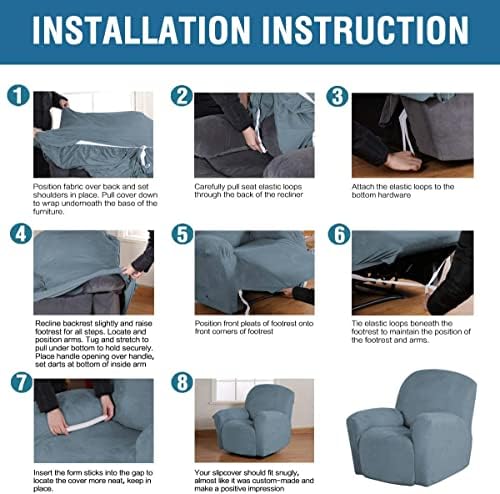 H.VERSAILTEX High Stretch Recliner Chair Covers Large Size Oversized Plush - Image 6