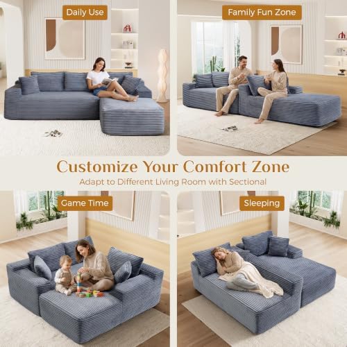 96" Boneless Cloud Sectional Couches - Image 4