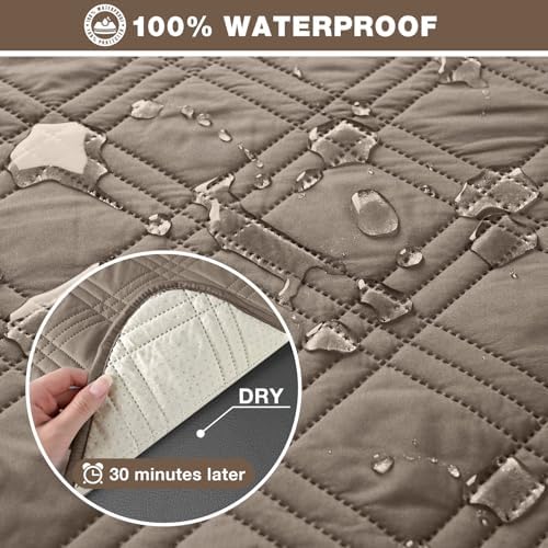 TAOCOCO 100% Waterproof Recliner Sofa Covers, Non Slip Split Couch Covers - Image 3