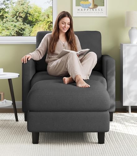 Welzona Sofa Accent Chair with Ottoman - Image 3