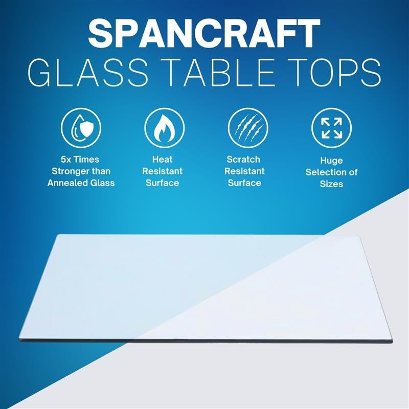 Spancraft 22" x 42" Rectangle Glass Table Tops - Image 4