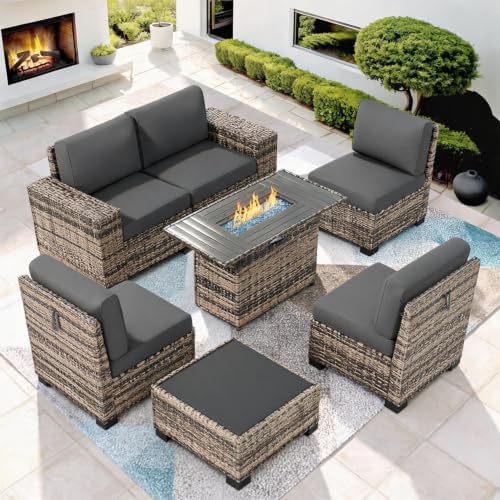 Patio Furniture Set with 44'' Fire Pit Table by VonzoyHome