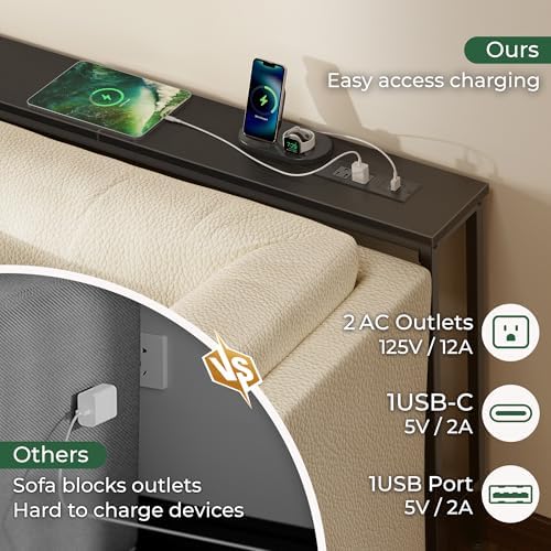 SUPERJARE 102.4 inch Narrow Behind Couch Table - Image 5