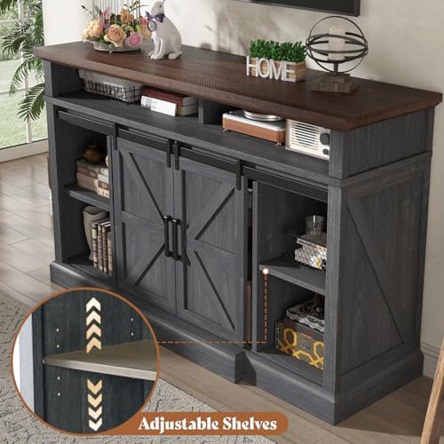 AMERLIFE 66" W Farmhouse TV Stand, Entertainment Center - Image 4